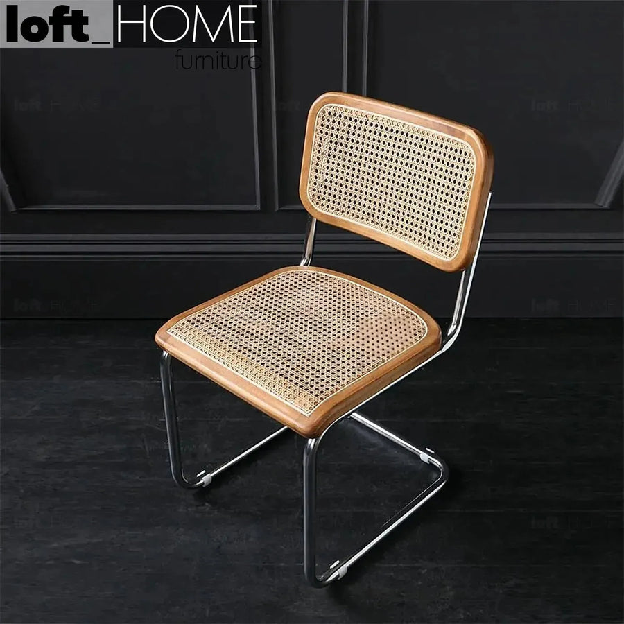 Japandi rattan dining chair cesca primary product view.