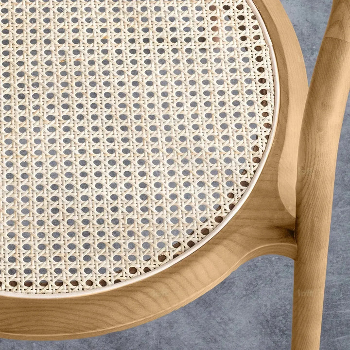 Japandi rattan dining chair circular detail 5.