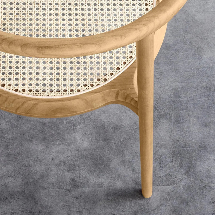 Japandi rattan dining chair circular detail 8.