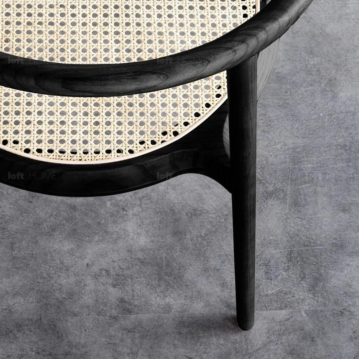 Japandi rattan dining chair circular detail 15.
