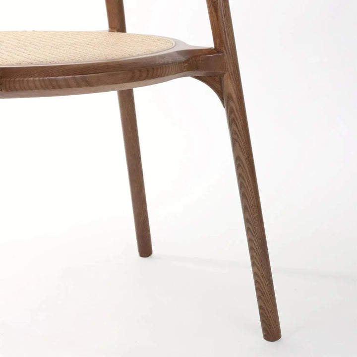 Japandi rattan dining chair circular environmental situation.