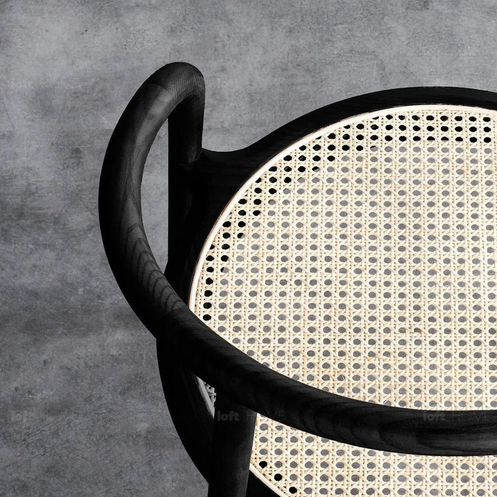 Japandi rattan dining chair circular detail 13.