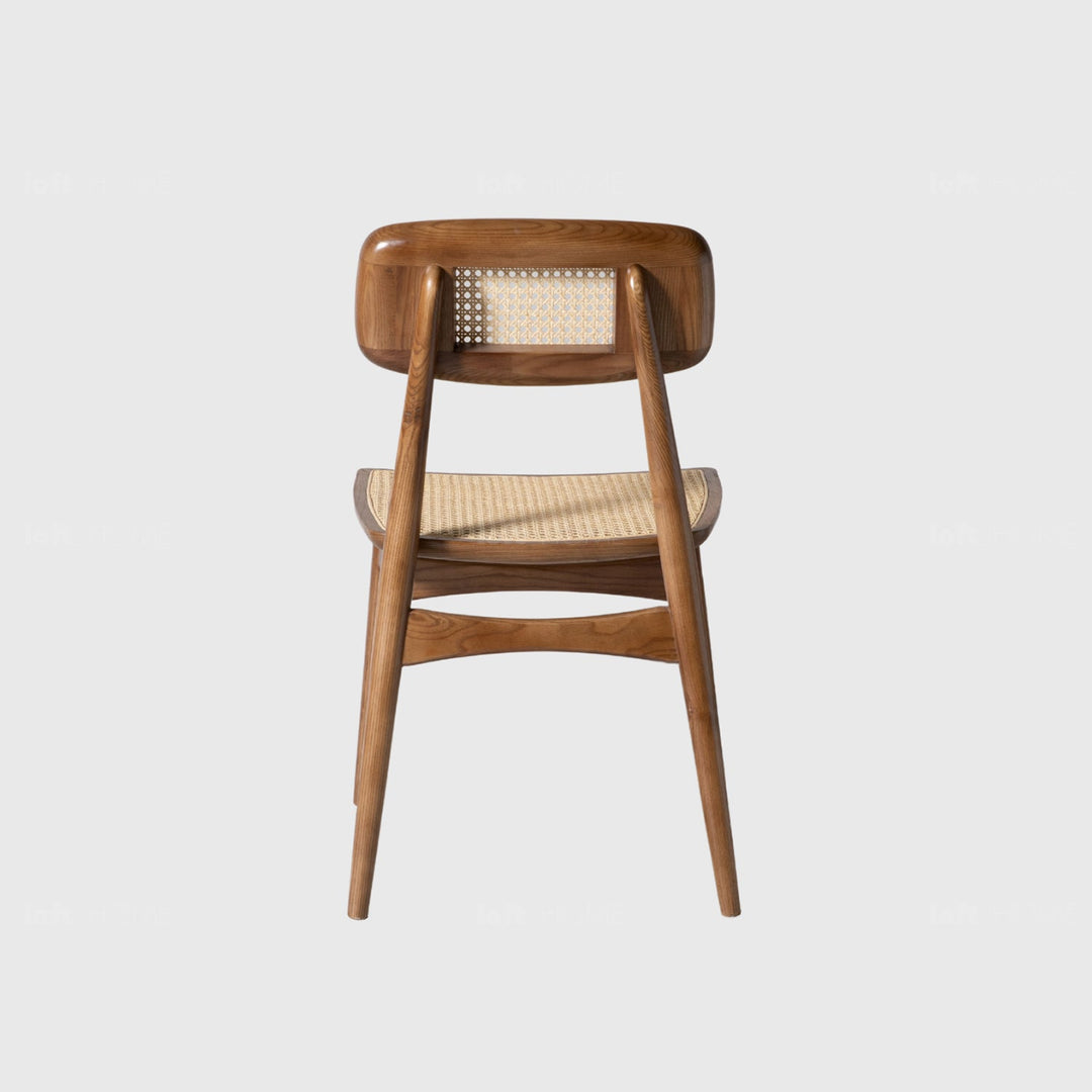 Japandi rattan dining chair serene conceptual design.