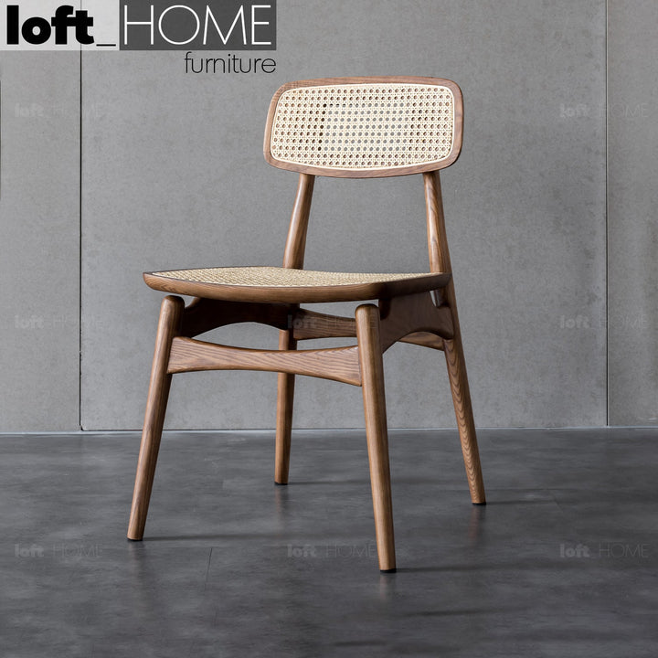 Japandi rattan dining chair serene primary product view.