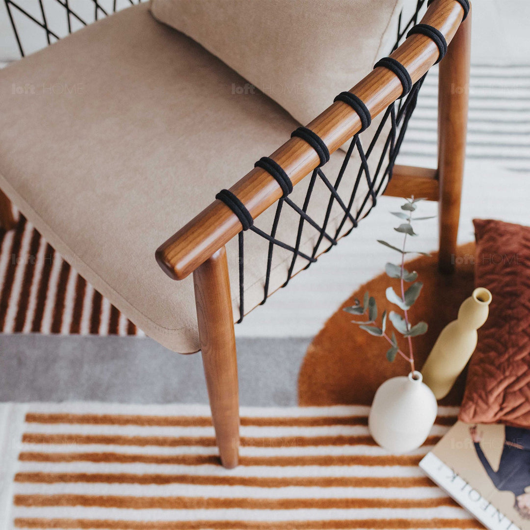 Japandi rope woven 1 seater sofa basket conceptual design.