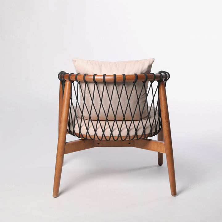 Japandi rope woven 1 seater sofa basket in details.