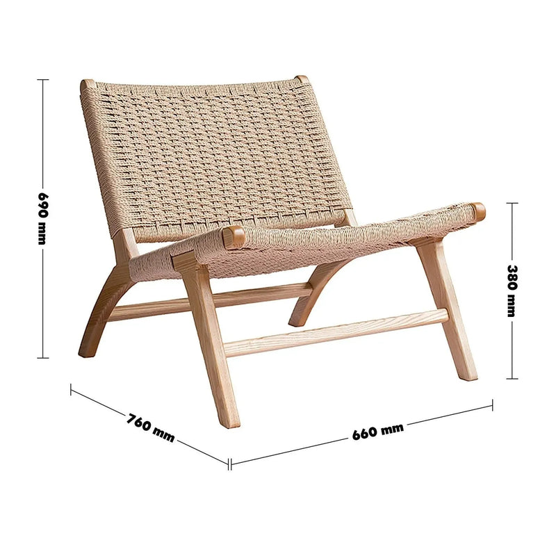 Japandi wood woven rope 1 seater sofa london size charts.