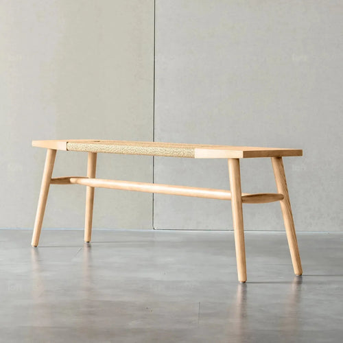 Japandi Wood Woven Rope Dining Bench WOVEN Good to Know Preview-1
