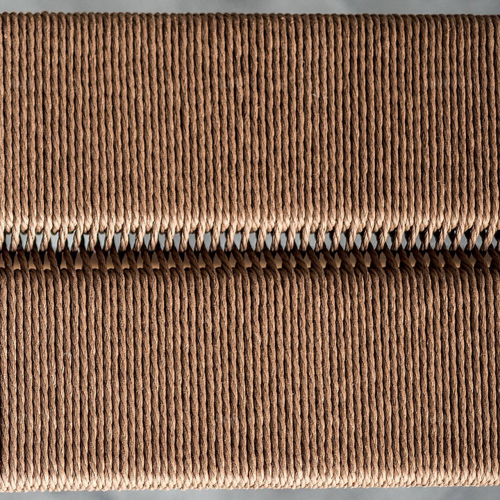 Japandi rope woven dining bench woven detail 8.