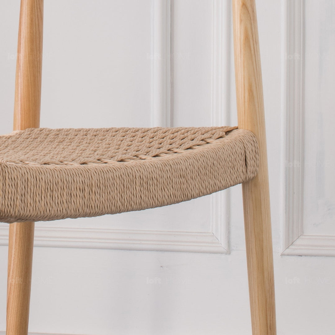 Japandi rope woven dining chair aikin detail 7.