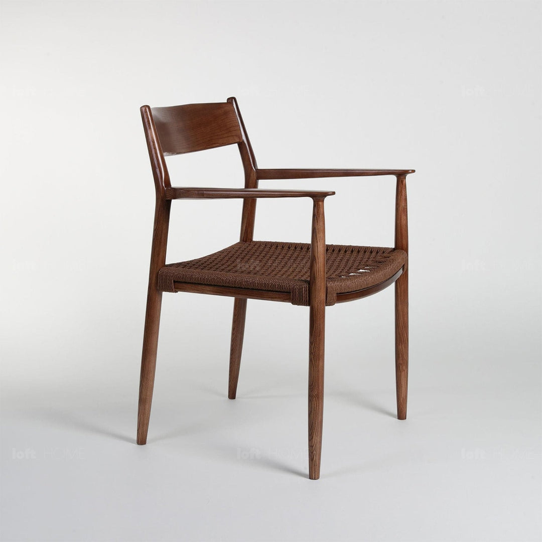 Japandi rope woven dining chair aikin in still life.