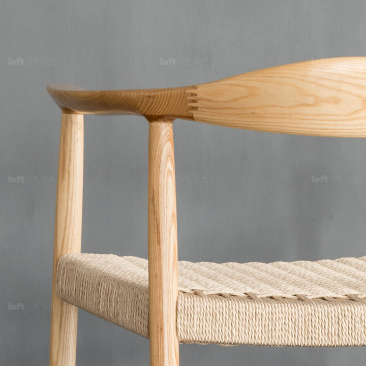 Japandi rope woven dining chair kennedy detail 8.