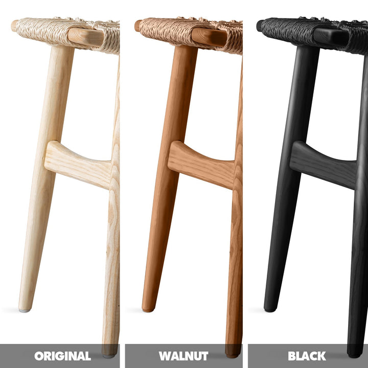 Japandi rope woven dining stool woven color swatches.