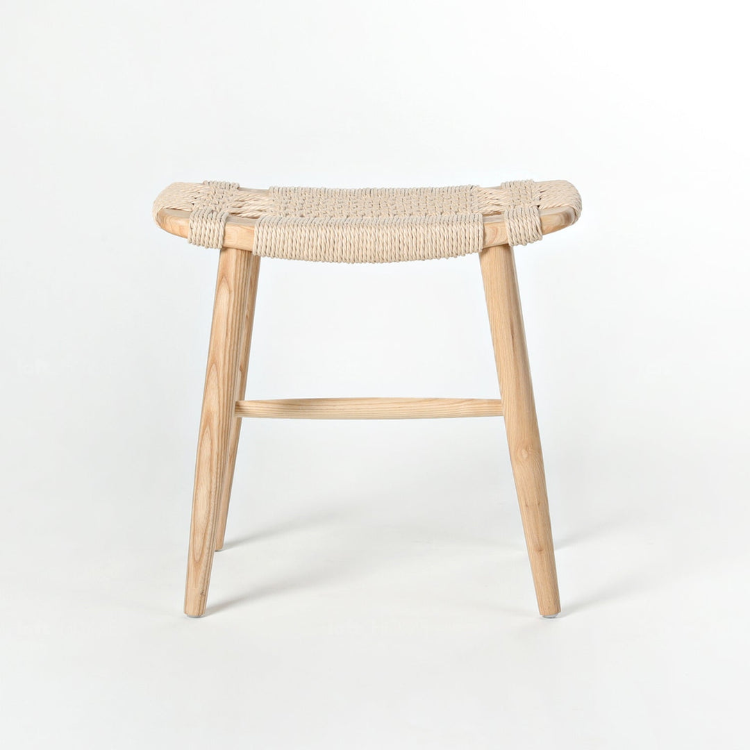 Japandi rope woven dining stool woven in details.