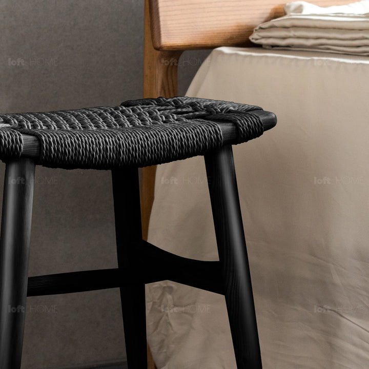 Japandi rope woven dining stool woven detail 9.