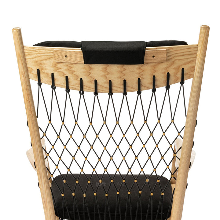 Japandi rope woven rocking chair hans wegner detail 14.
