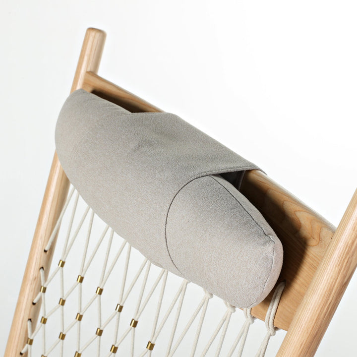 Japandi rope woven rocking chair hans wegner conceptual design.