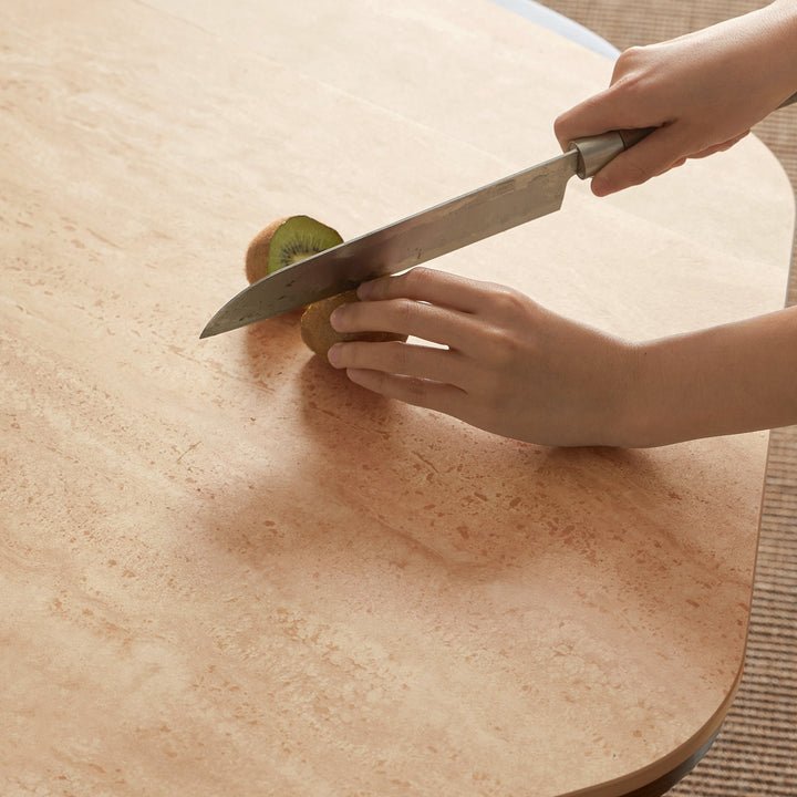 Japandi sintered stone coffee table set silence in details.