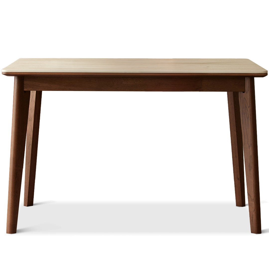 Japandi sintered stone oak wood dining table lennor in still life.