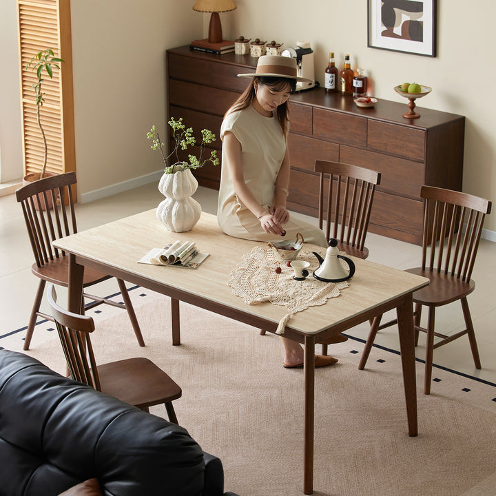 Japandi sintered stone oak wood dining table lennor size charts.
