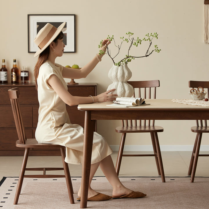 Japandi sintered stone oak wood dining table lennor color swatches.
