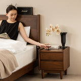 Japandi walnut wood side table vista primary product view.