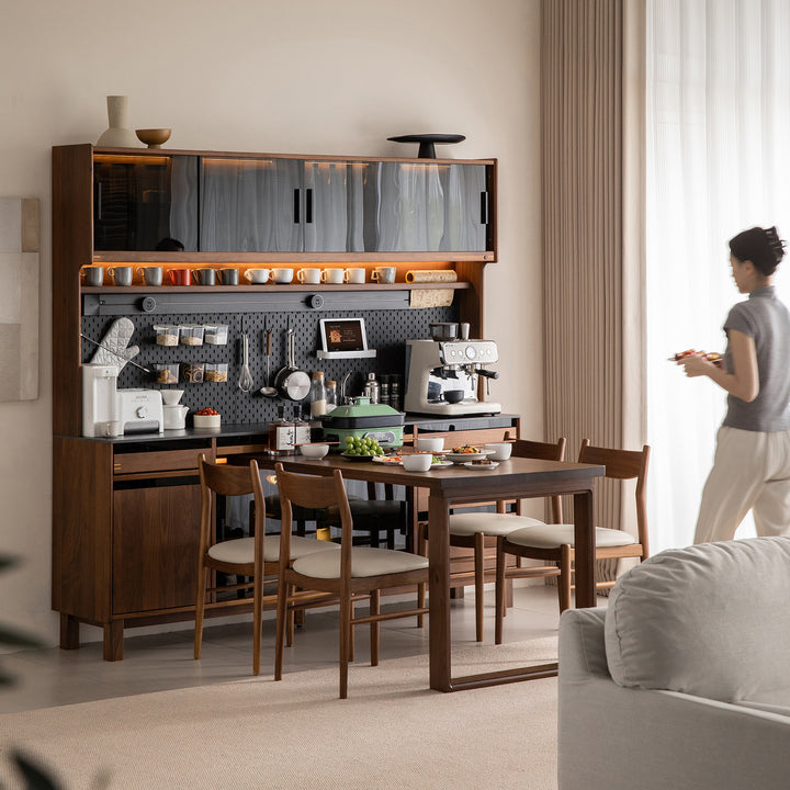 Japandi walnut wood storage side cabinet with dining table harmon size charts.