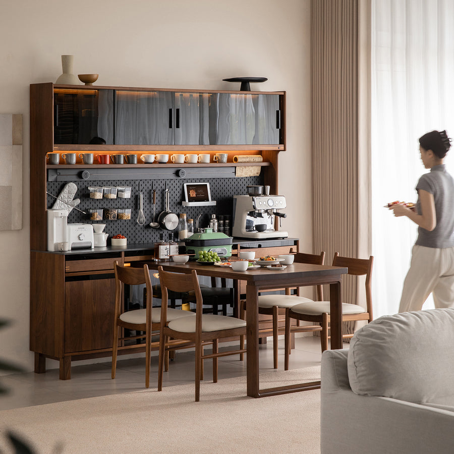 Japandi walnut wood storage side cabinet with dining table harmon size charts.
