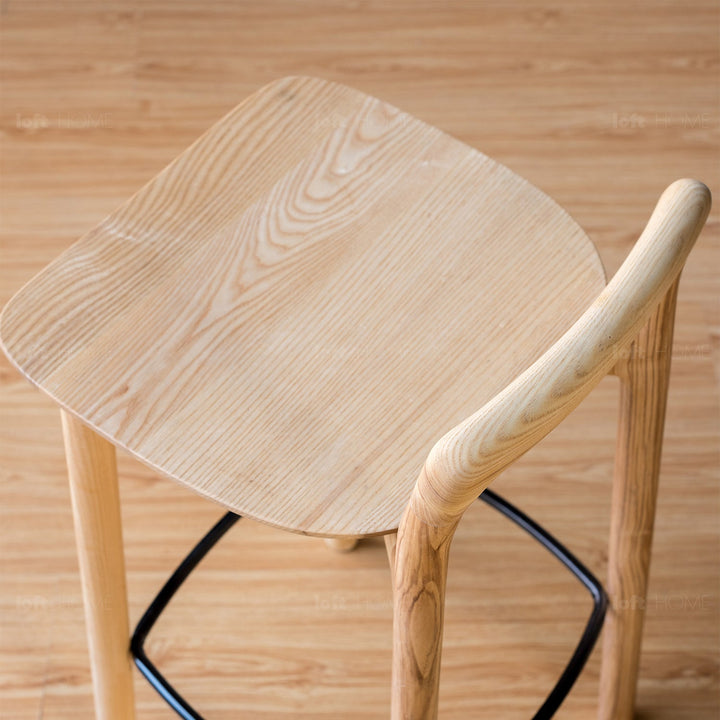 Japandi Wood Bar Chair BREEZE