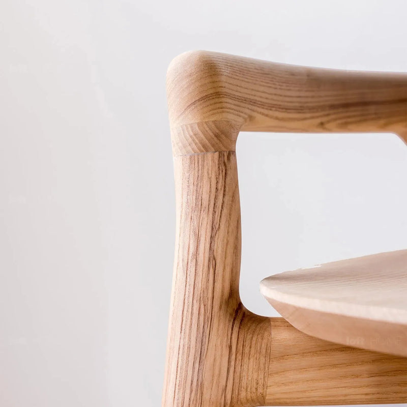 Japandi wood bar chair breeze in still life.