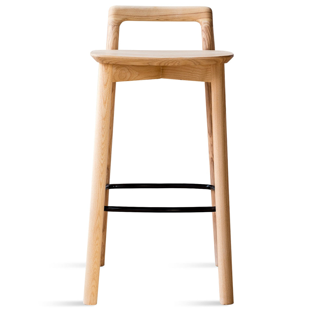 Japandi wood bar chair breeze in white background.