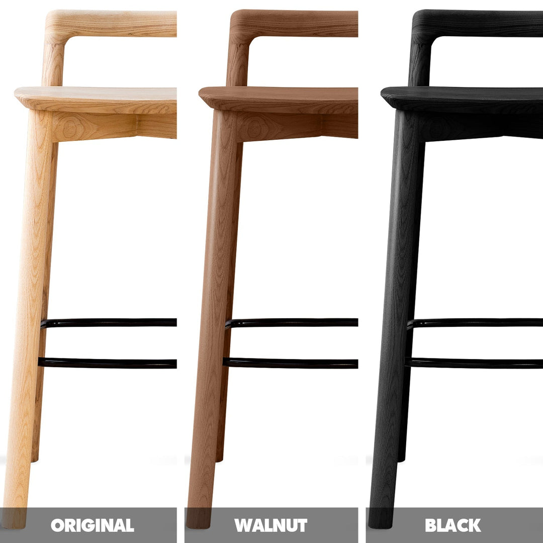Japandi wood bar chair breeze color swatches.