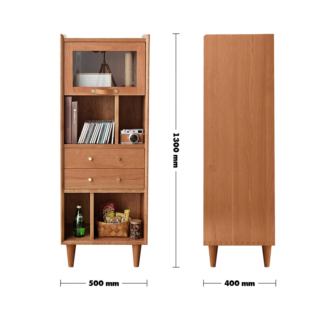 Japandi wood cabinet cherry flap #1 size charts.