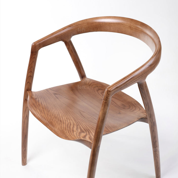 Japandi wood dining chair batoo in still life.