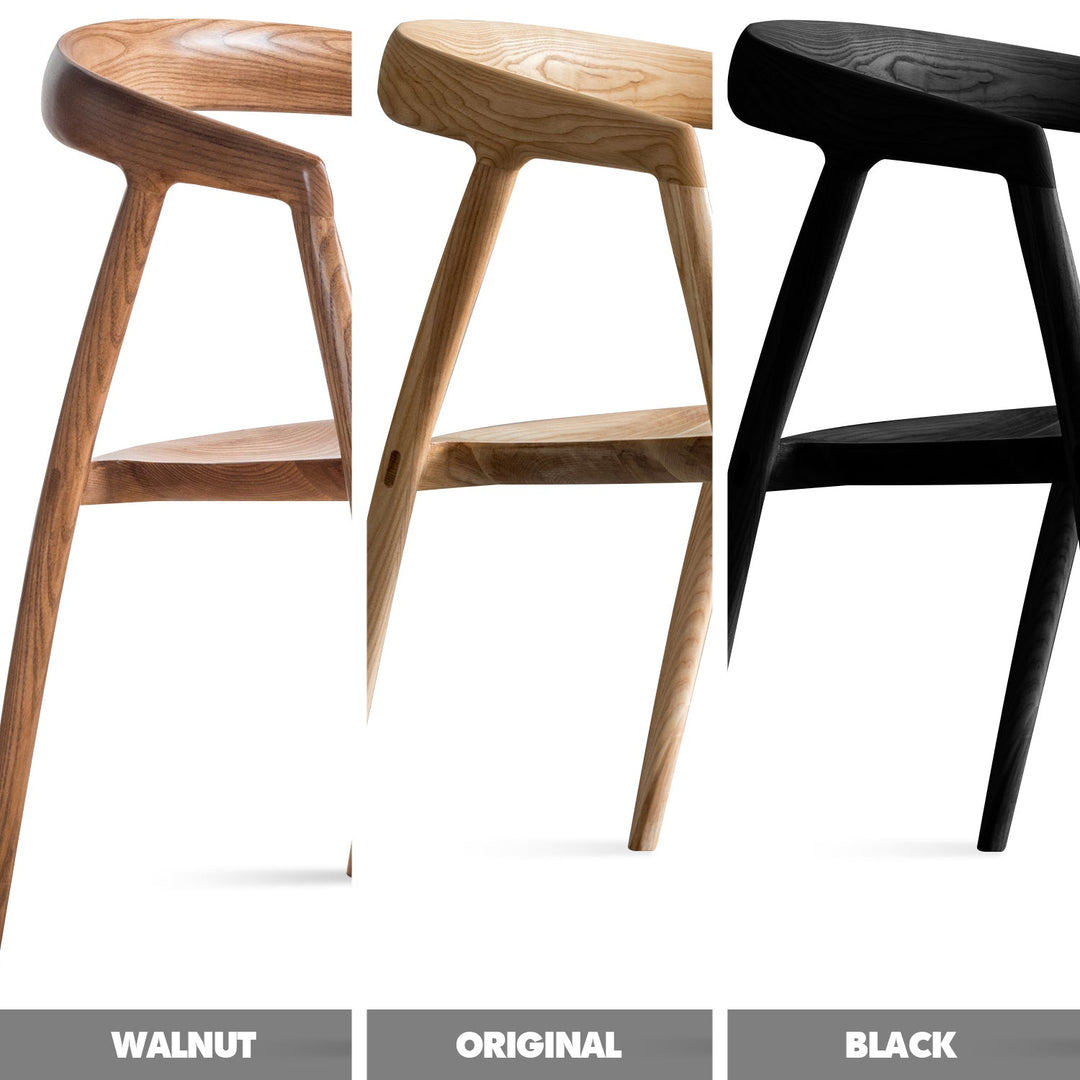 Japandi wood dining chair batoo color swatches.