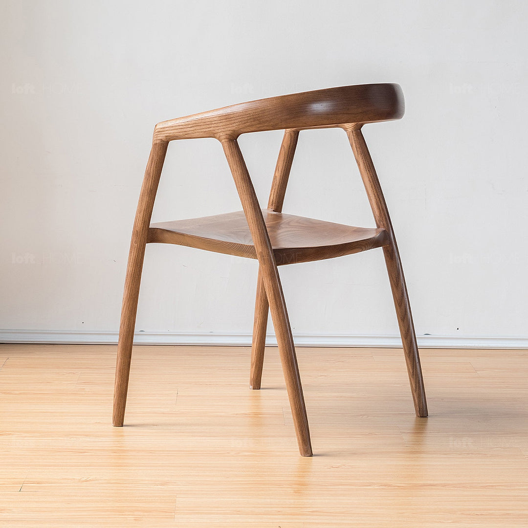 Japandi wood dining chair batoo with context.
