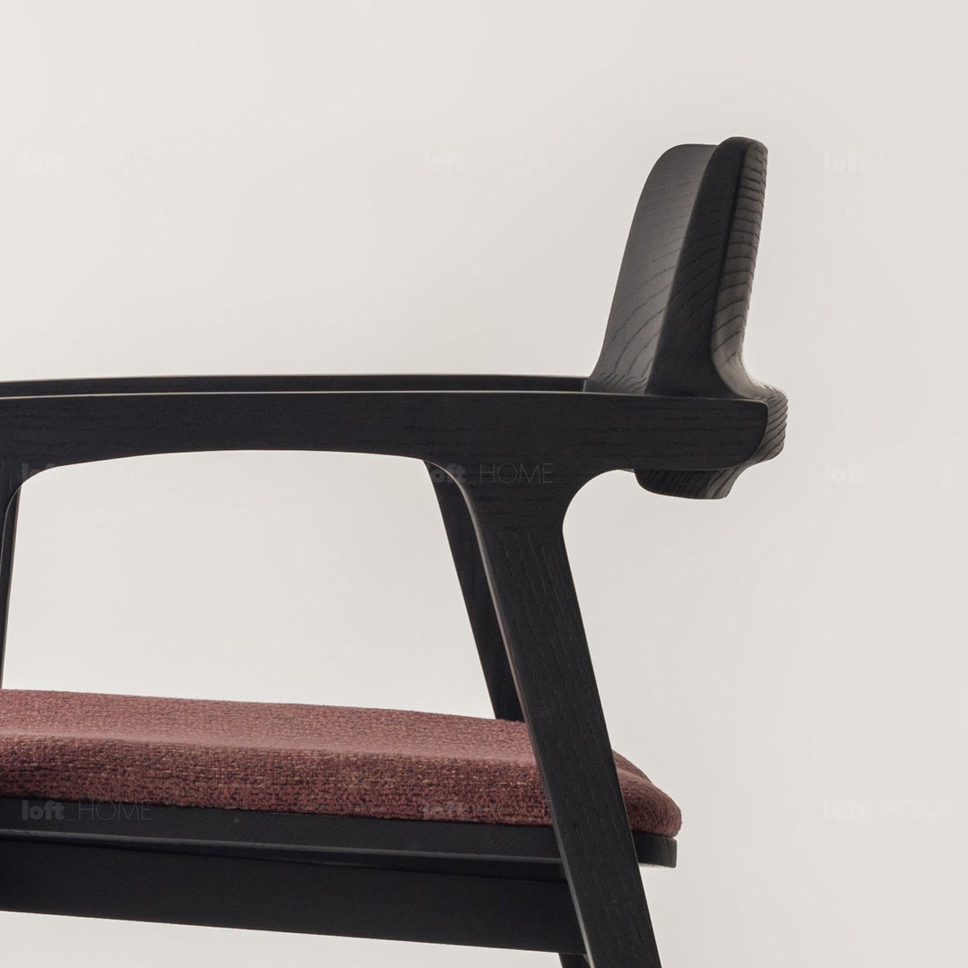 Japandi wood dining chair cuddy conceptual design.