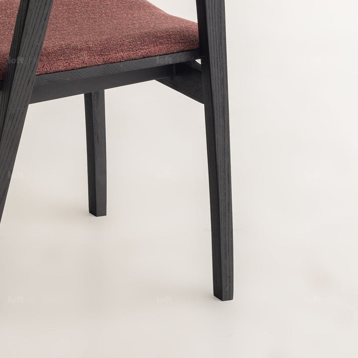 Japandi wood dining chair cuddy layered structure.