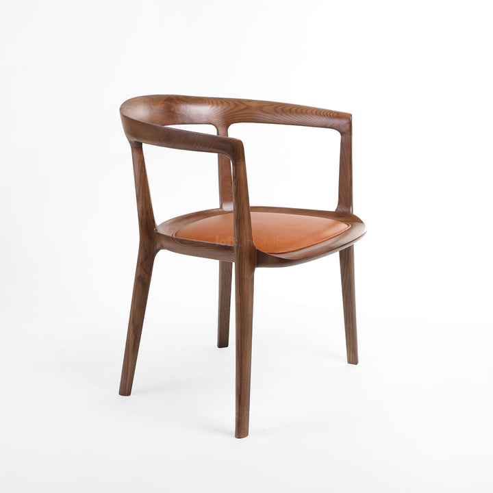 Japandi wood dining chair hero conceptual design.