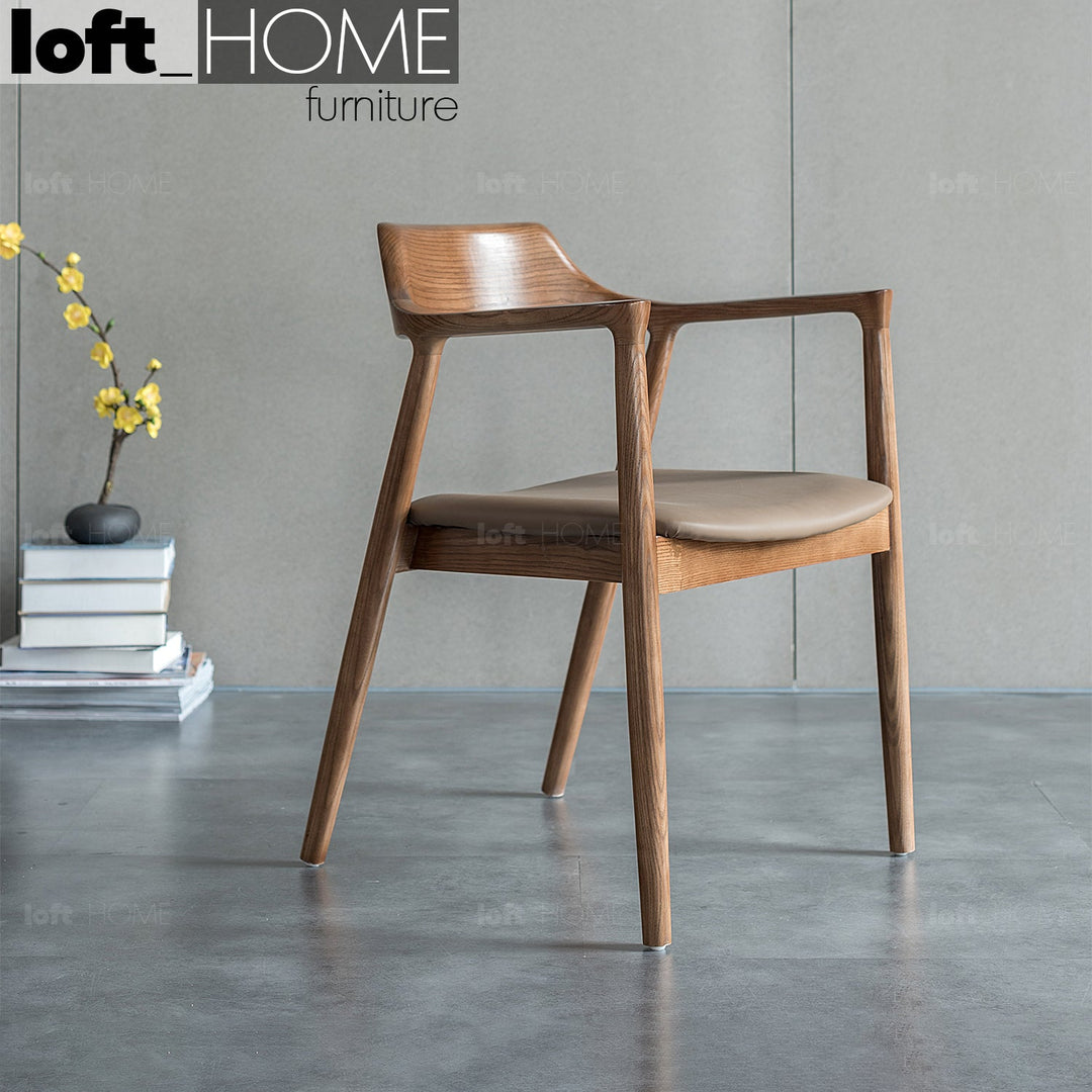 Japandi wood dining chair hiroshima primary product view.
