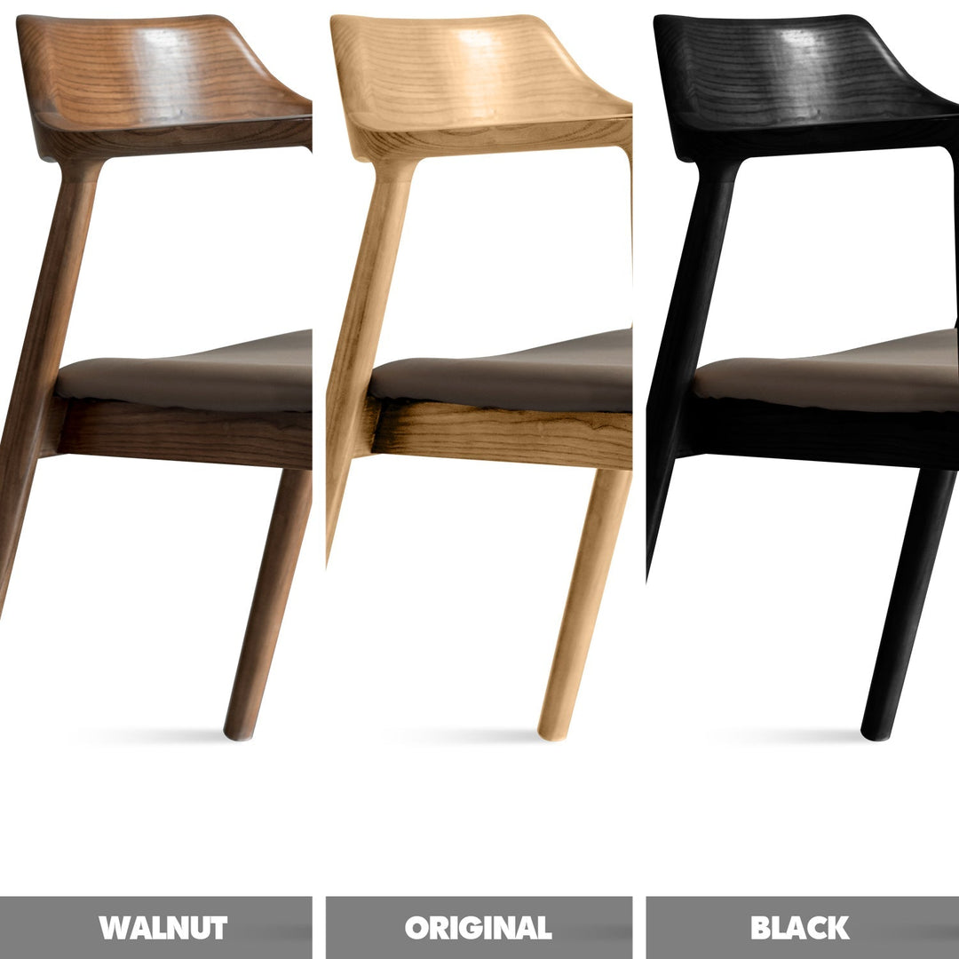 Japandi wood dining chair hiroshima color swatches.