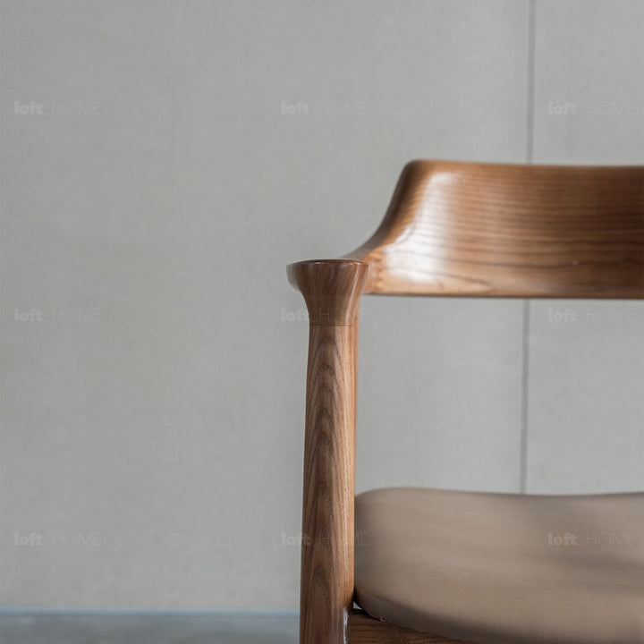 Japandi wood dining chair hiroshima layered structure.
