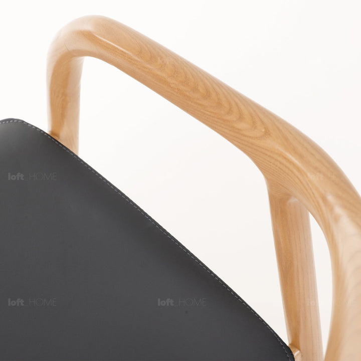 Japandi wood dining chair neum detail 8.