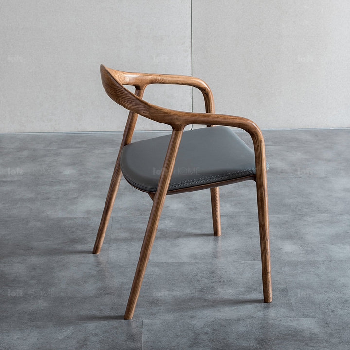 Japandi wood dining chair neum in details.