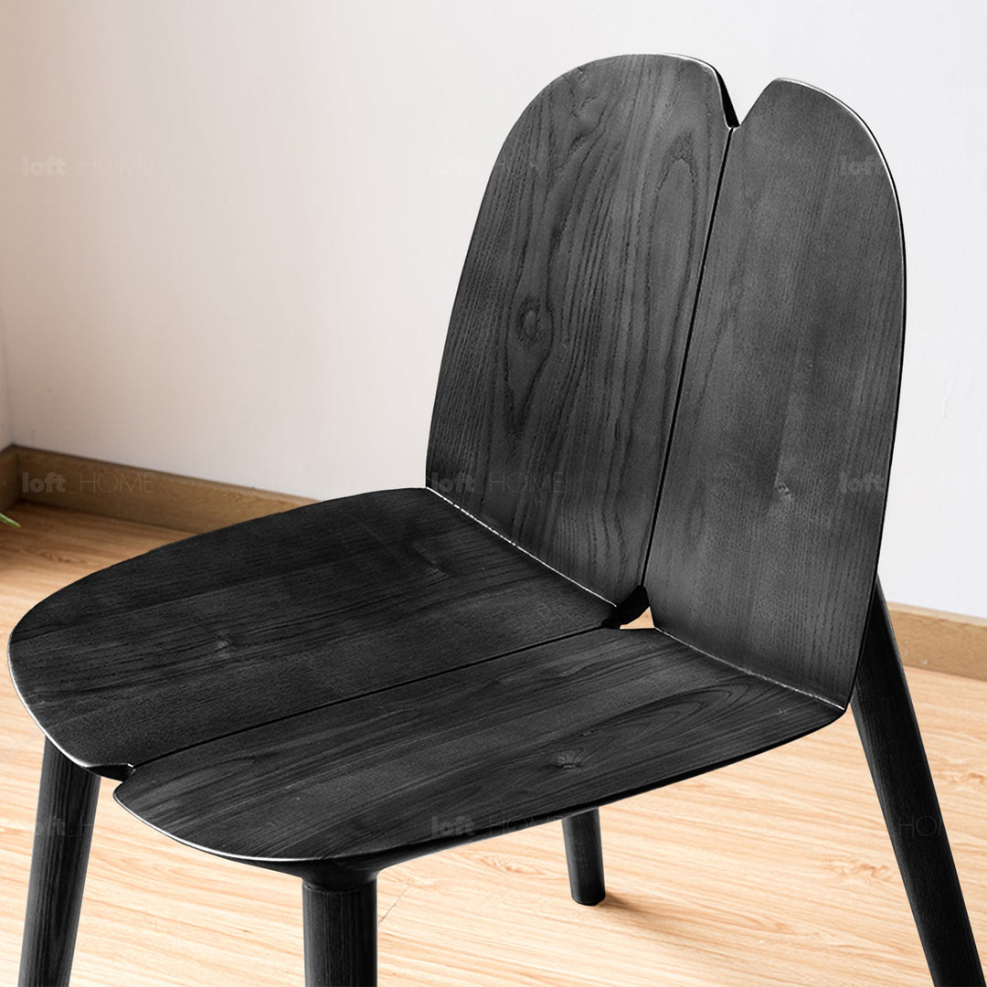 Japandi wood dining chair pulp detail 8.