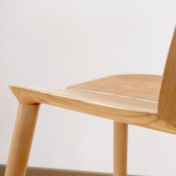 Japandi wood dining chair pulp detail 4.