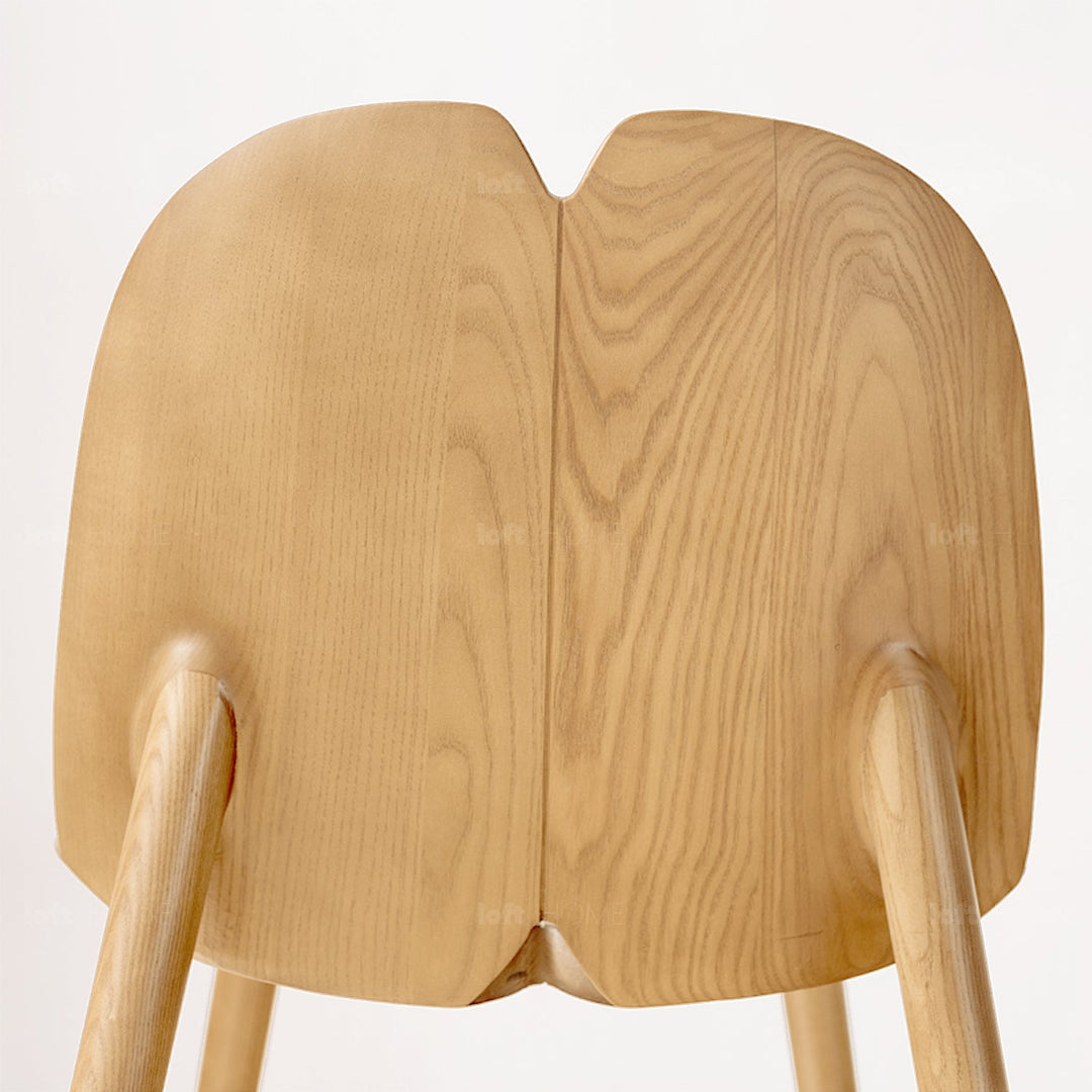 Japandi wood dining chair pulp detail 5.