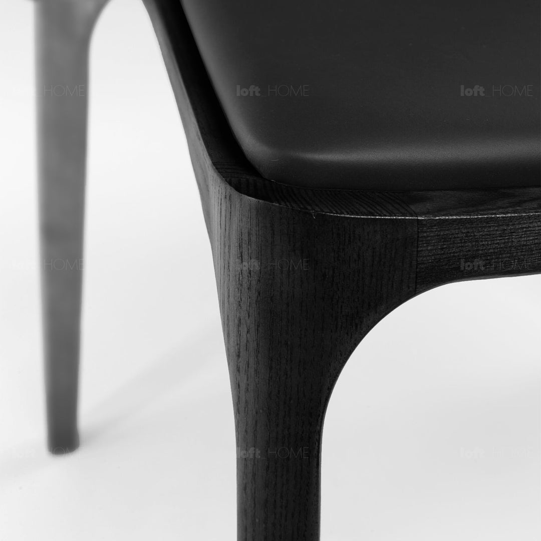 Japandi wood dining chair sleek detail 10.