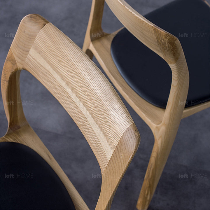 Japandi wood dining chair sleek detail 7.
