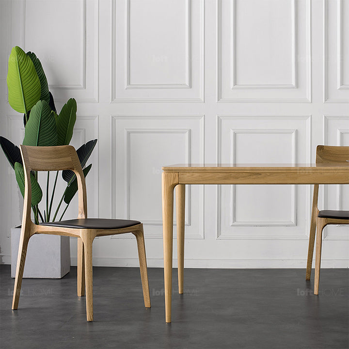 Japandi wood dining chair sleek detail 5.